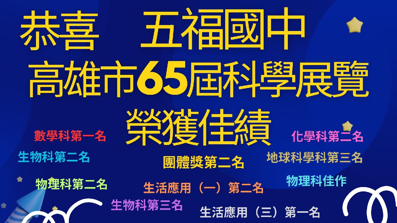 高雄市科展 五福國中團體二